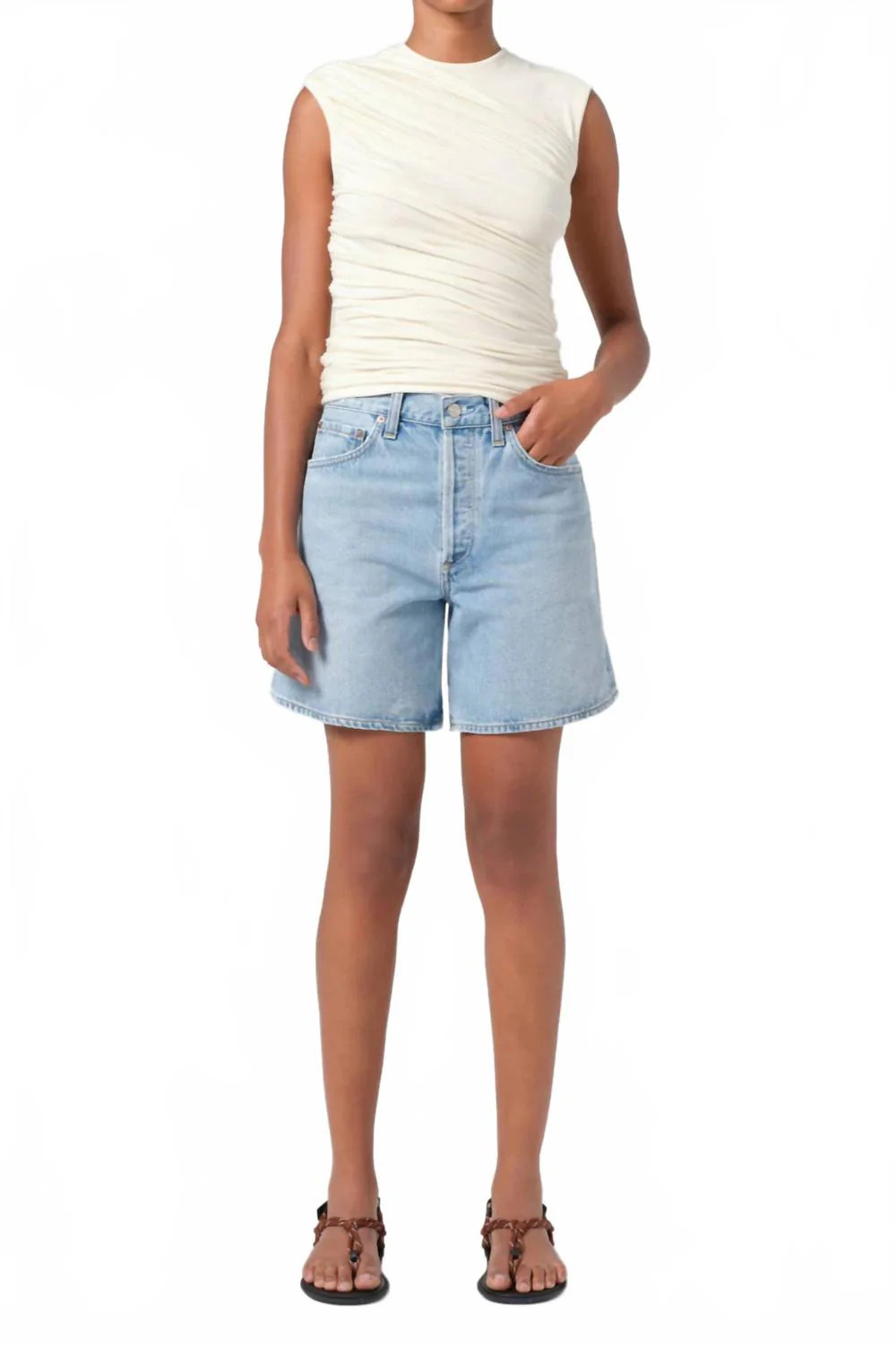 Dame Cotton Jean Short In Coax | Shop Simon