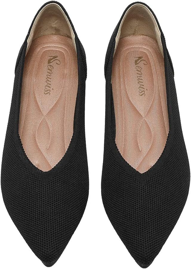 Semwiss Women's Ballet Flats Comfortable Casual Dressy Shoes,Work Flats Office Shoes Pointed Toe ... | Amazon (US)