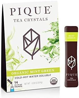 Pique Organic Mint Tea Crystals - Prebiotics Support Healthy Digestion, Caffeinated Green Tea with N | Amazon (US)