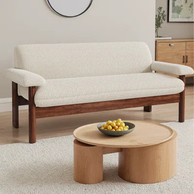 Modern Loveseat Sofa 2 Seater Couch 72.8" with Armrest Pillows for Living Room, Berber Fleece Upholstered Sofa with Rubberwood Frame, Comfort Design f | Wayfair North America