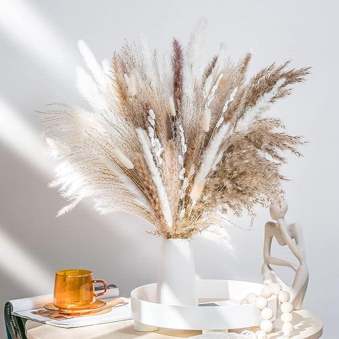 WILD AUTUMN 92 Pcs | Luxury Gift Box Natural Dried Pampas Grass Bouquet Dried Reed Decor | Long-L... | Amazon (US)