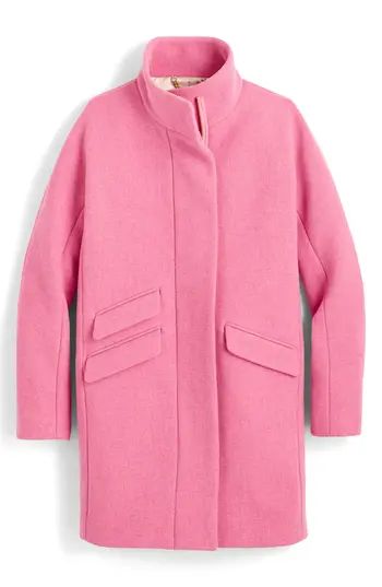 Petite Women's J.crew Stadium Cloth Cocoon Coat, Size 2P - Pink | Nordstrom