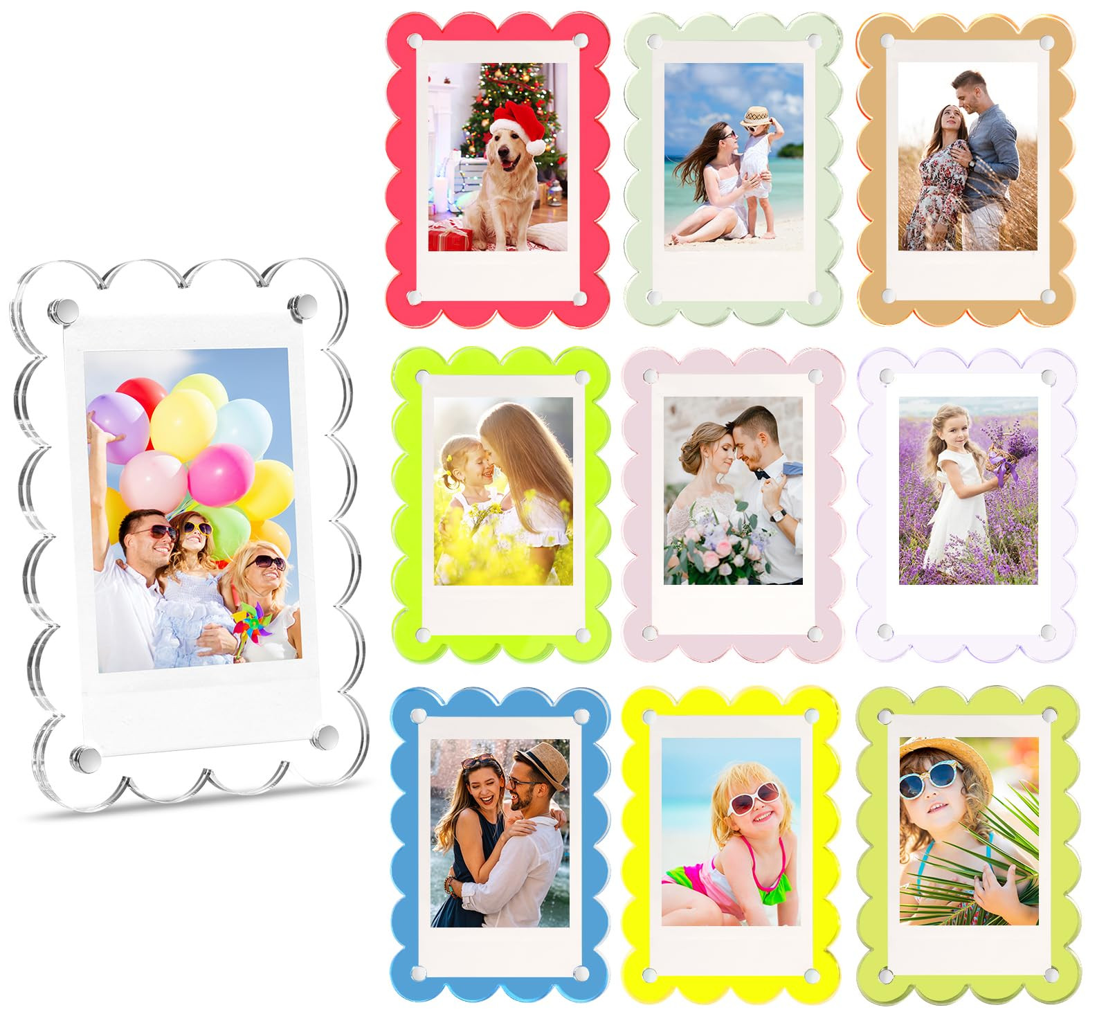 10 Pack Acrylic Fridge Magnetic Frame for Polaroid, 2.36x3.54 In Mini Picture Frames Colorful for... | Amazon (US)