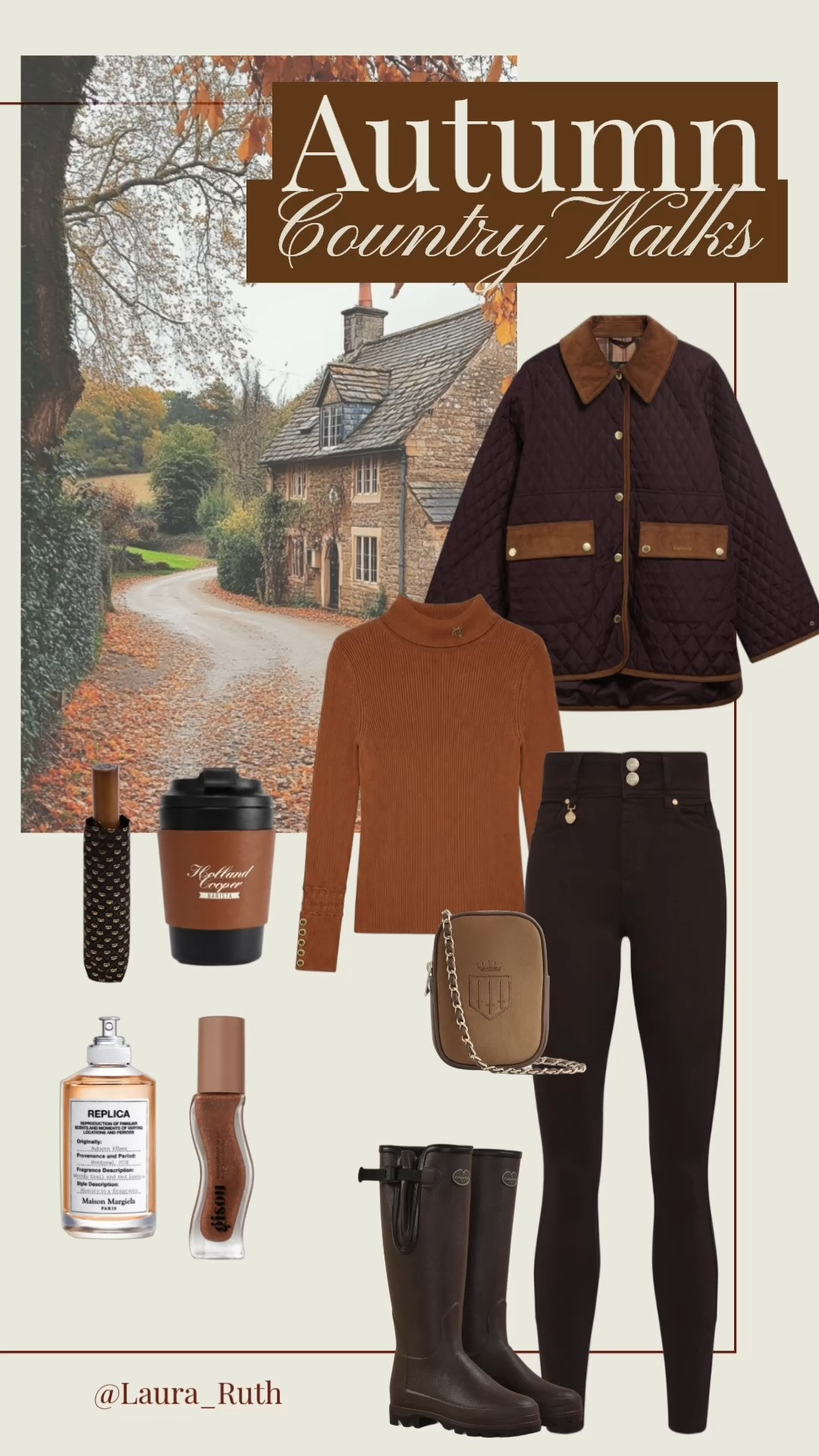 Autumn country walks 🍁🤎
The perfect countryside uniform: quilted jackets, cosy knits, chocolate brown tones & wellies for crisp autumn days 🍂 

 #LTKuk #LTKautumn #LTKstyletip