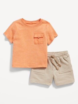 Textured Pocket T-Shirt and Pull-On Shorts Set for Baby | Old Navy (US)