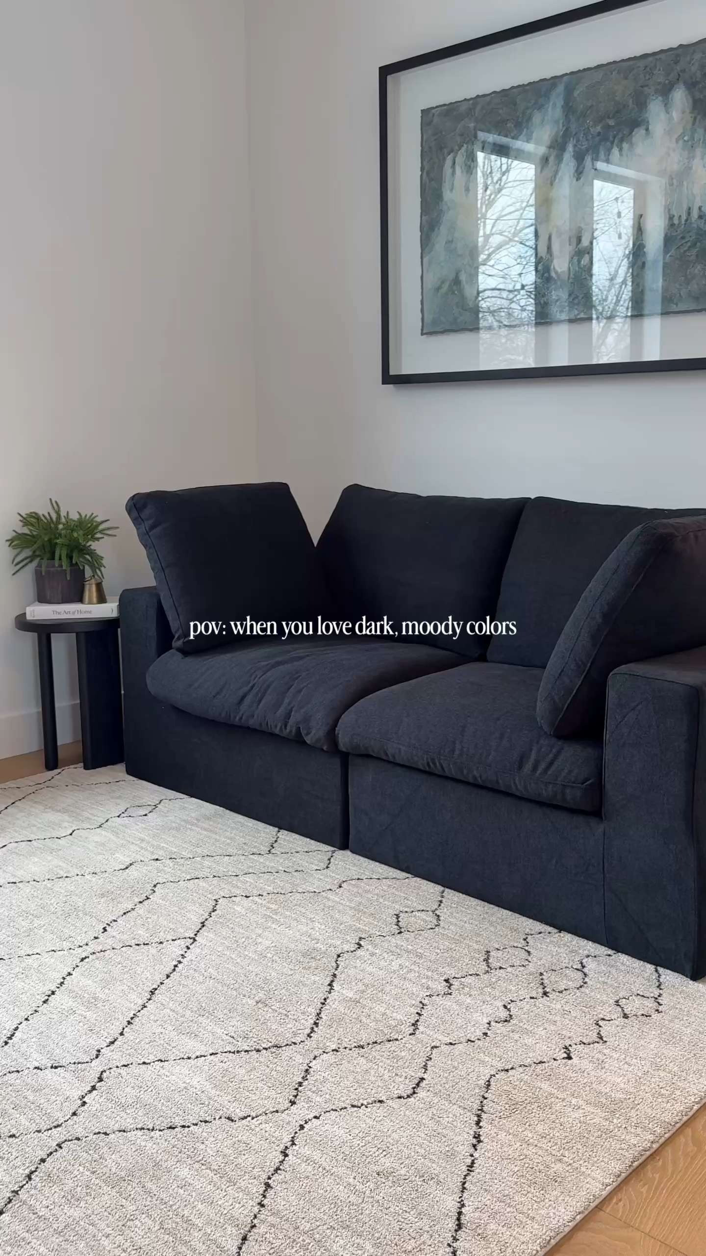 Our new modular, washable sofa fits perfectly into our home. I love that it has deep cushions, removable covers, and the prettiest textured black fabric.

#modularsofa #washablesofa #cozyhome #livingroom #loveseat #blacksofa #neutralhome #modernhomedecor 

 #LTKHome
