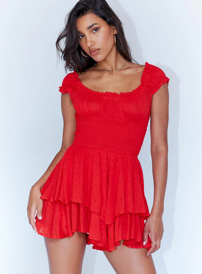 The Love Galore Romper Red | Princess Polly US