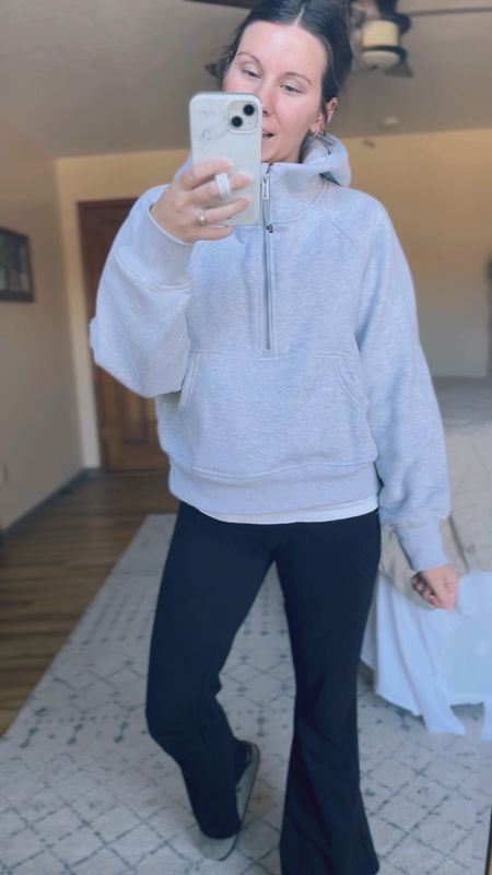 Wearing a size small in my hoodie and my flare leggings are older so I linked similar. I sized down in my 

#LTKfindsunder50 #LTKstyletip #LTKSpringSale