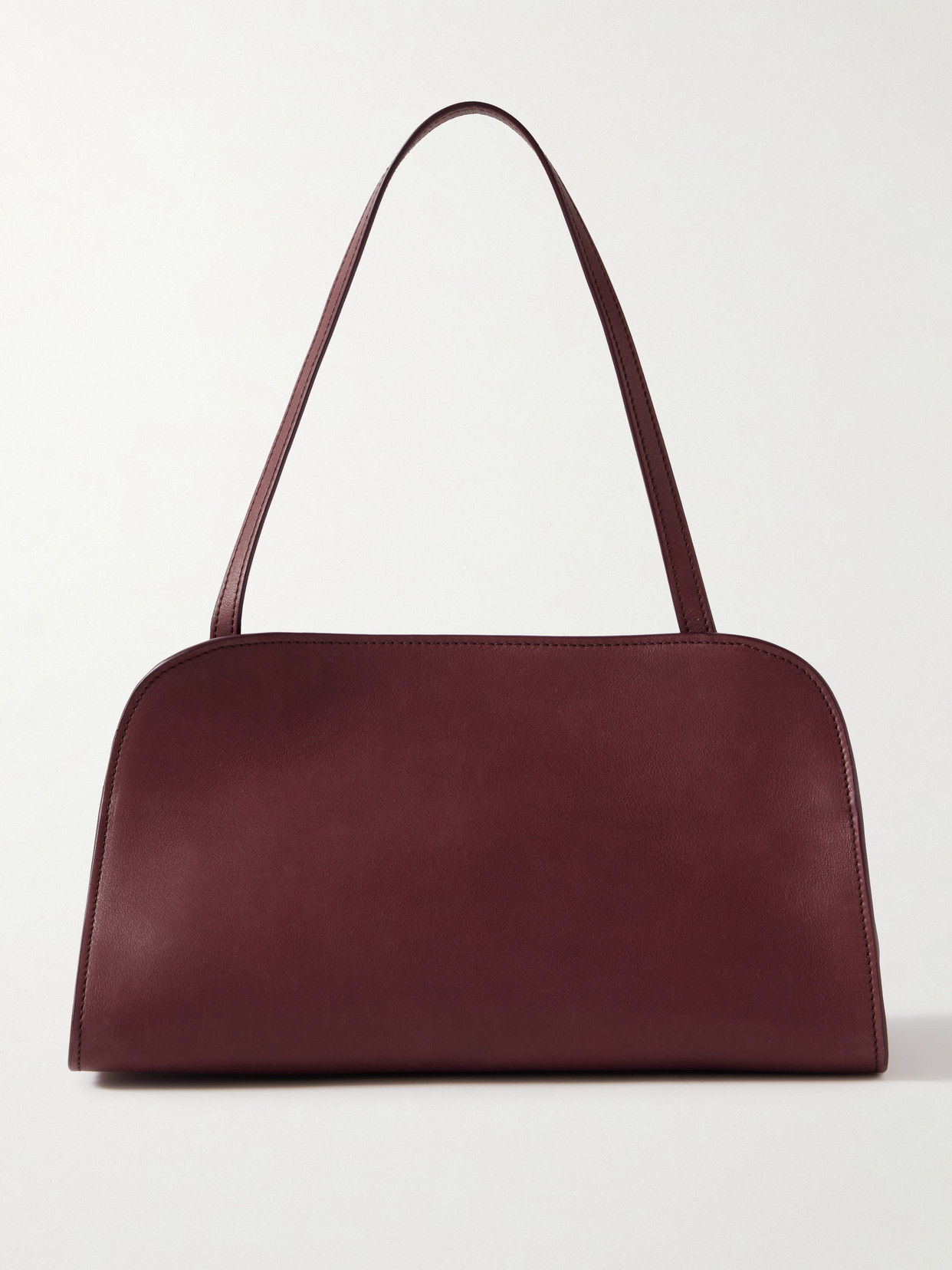 The Row - Peggy Leather Clutch - Burgundy | NET-A-PORTER (US)