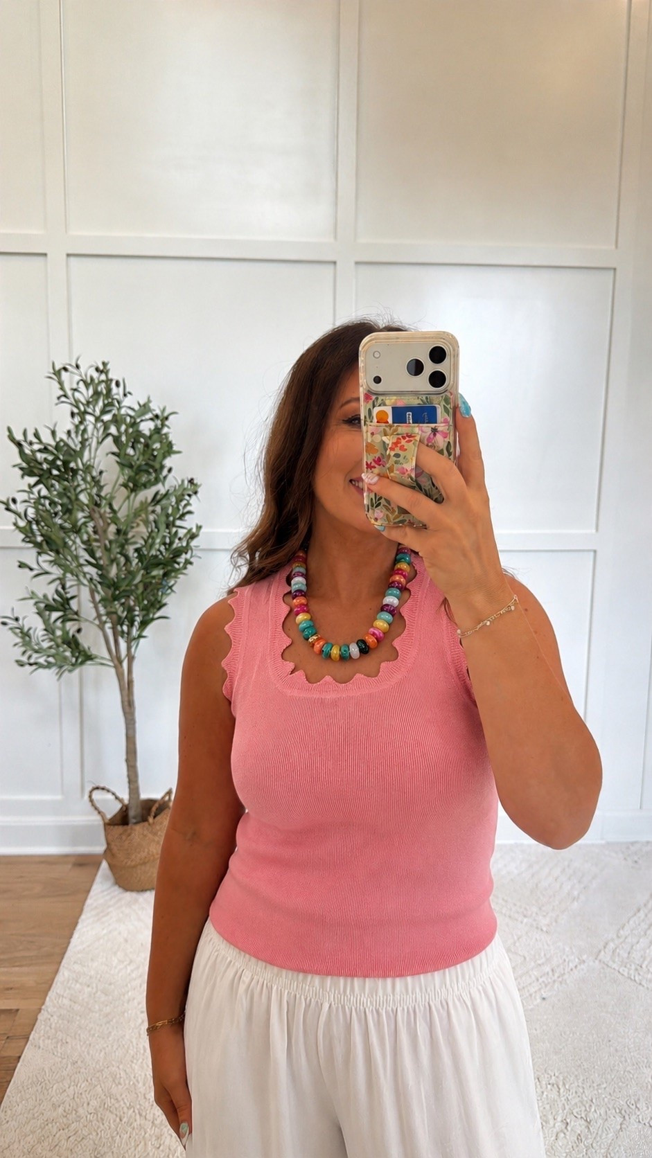 Pink is definitely having a moment 💕🌸 This scalloped knit tank is one of those pieces that instantly makes an outfit look put together! I paired it with flowy white bottoms for the perfect summer look, and the colorful necklace is such a fun finishing touch. ☀️

For reference, I’m 5’4”, 140 lbs, and wearing a small!

#LTKStyle #LTKFinds #SummerStyle #AmazonFashion #PinkOutfit #ScallopedTank #EverydayStyle #SummerOutfit #CasualChic

#LTKgrwm #LTKmomlife #LTKootd