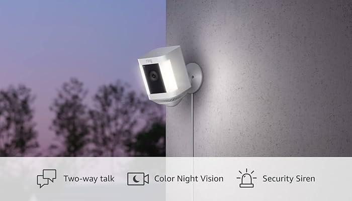 Ring Spotlight Cam Plus, Plug-in | Two-Way Talk, Color Night Vision, and Security Siren (2022 rel... | Amazon (US)