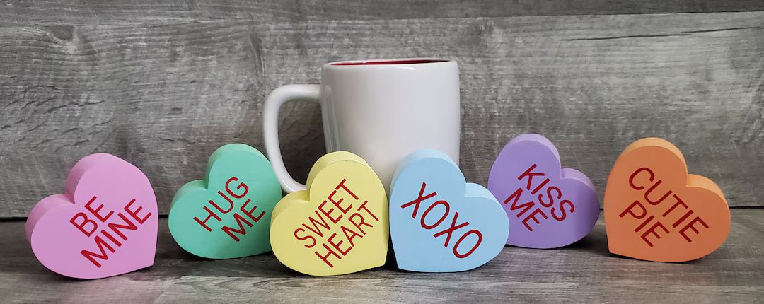 Conversation Hearts Valentines Day-farmhouse-wood Heart - Etsy | Etsy (US)