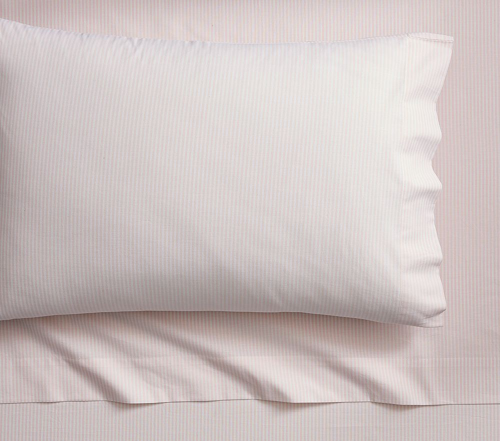 Chambray Striped Organic Cotton Sheet Set | Pottery Barn Kids