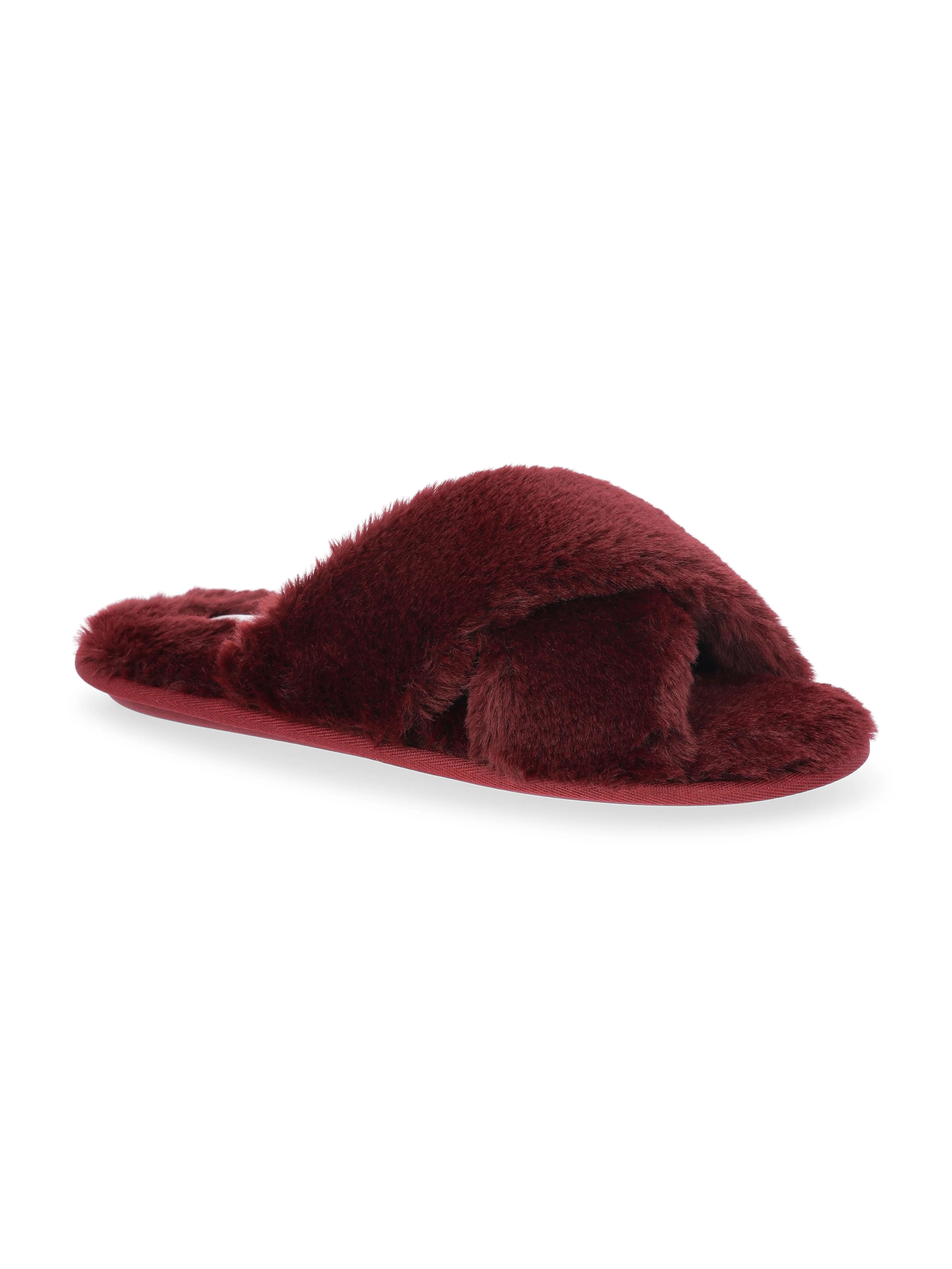 Joyspun Women's Faux Fur X-Band Slippers | Walmart (US)