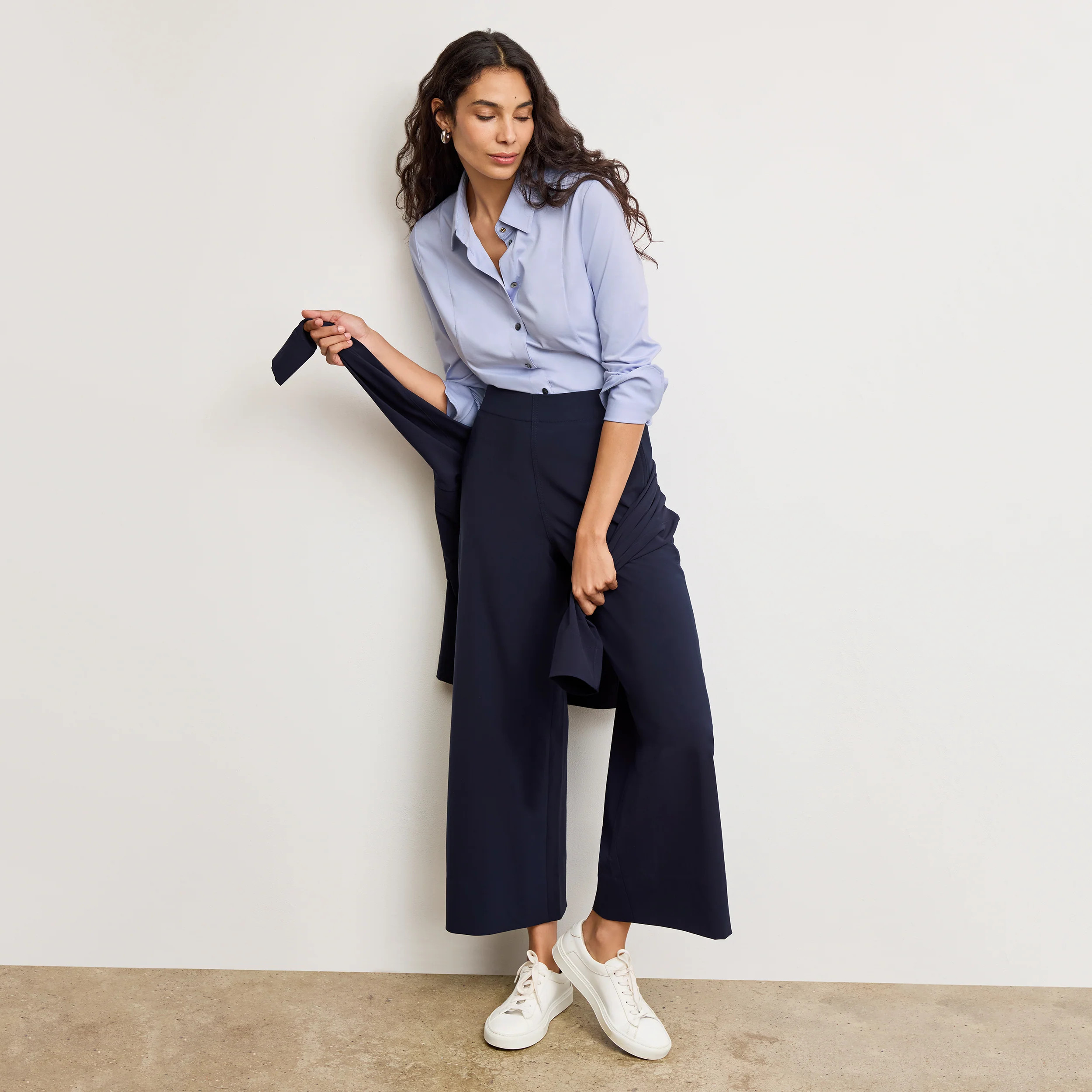 Elena Travel Culotte - OrigamiTech :: Dark Navy | MM LaFleur