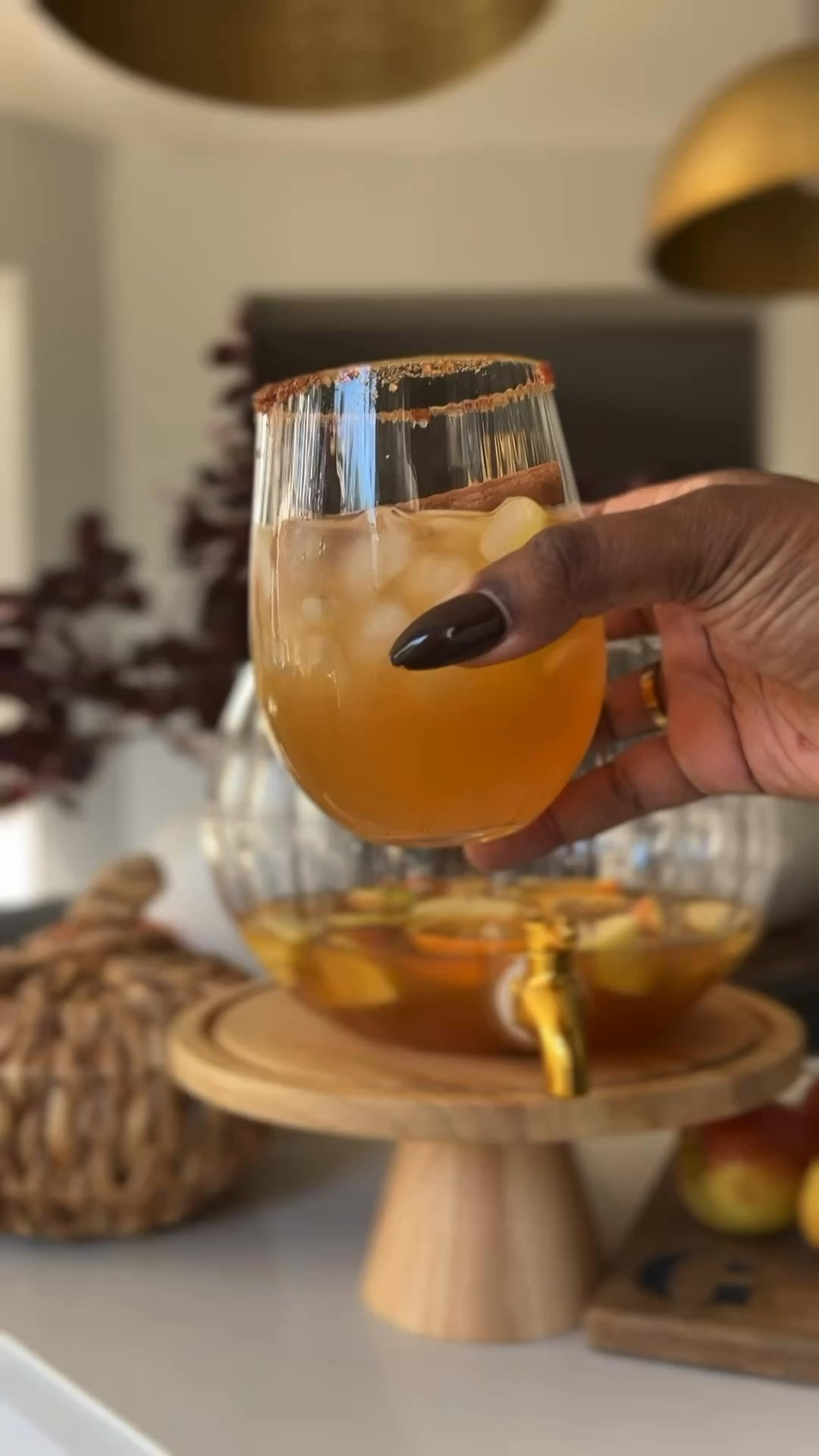 This fall sangria is perfect for Thanksgiving and Friendsgiving and all the fall parties!

Ingredients:
1 bottle of white wine
2 cups apple cider
1/2 cup brandy
1/3 cup maple syrup
3-4 cinnamon sticks
2 apples

Add all into a pitcher and refrigerate for 2+ hours and enjoy!

#LTKParties

#LTKHome #LTKSeasonal #LTKmomlife