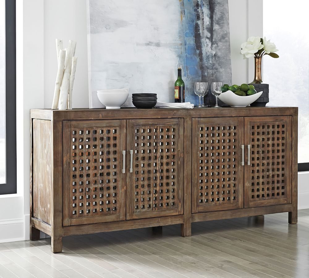 Ahvaz 80&quot; Carved Reclaimed Wood Buffet | Pottery Barn (US)