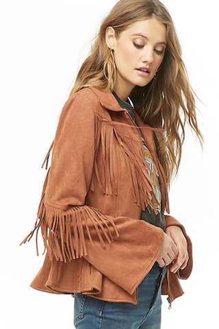 Faux Suede Fringe Jacket | Forever 21 (US)