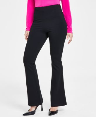 Women's High-Rise Ponte Flare-Hem Pants | Macy's