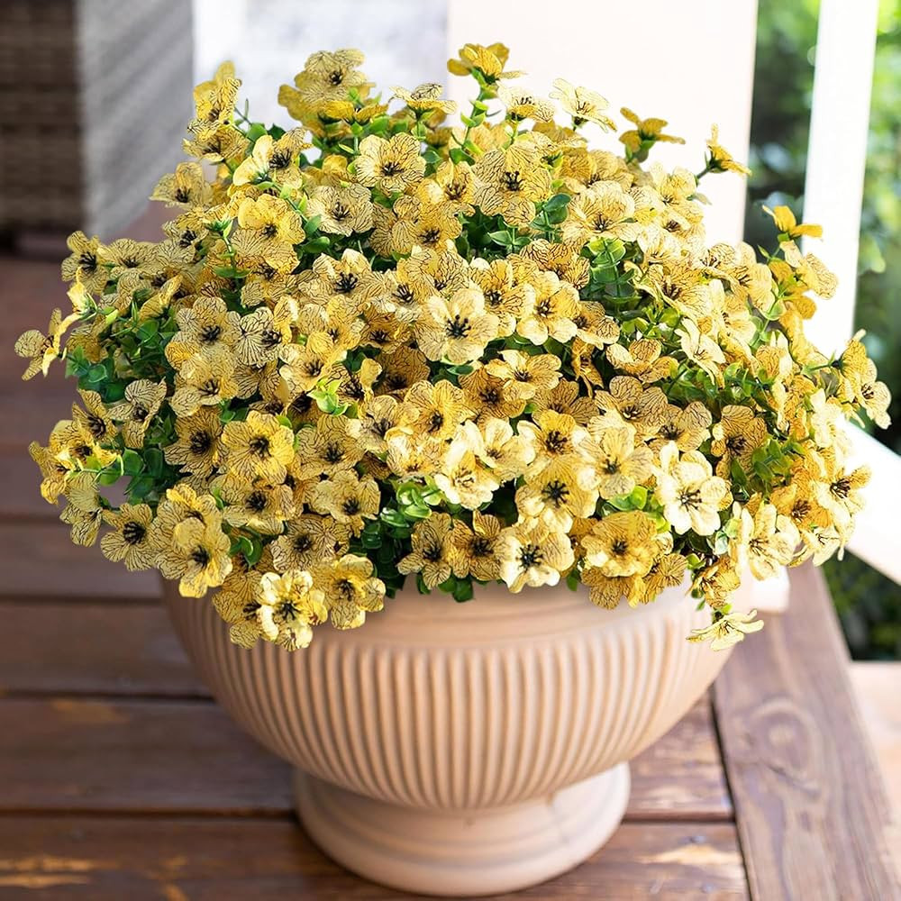 Artificial Flowers for Outdoor Indoor Garden Home Decoration, Faux Flower Daisy with Eucalyptus L... | Amazon (US)