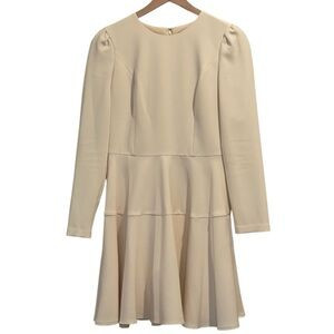 Gal Meets Glam Celeste Fit and Flare Ivory/White Long-Sleeve Dress, Size 6 | Poshmark