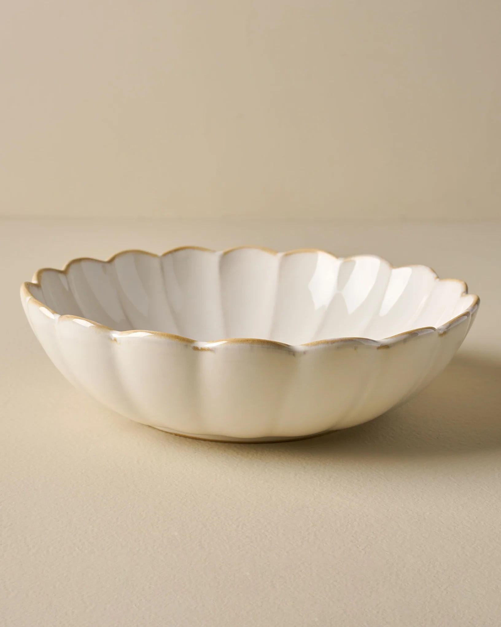 Cream Scalloped Serving Bowl | Magnolia