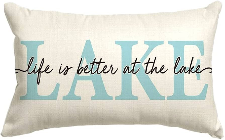 AVOIN colorlife Summer Lake Throw Pillow Cover, 12 x 20 Inch Life is Better at The Lake Cushion C... | Amazon (US)