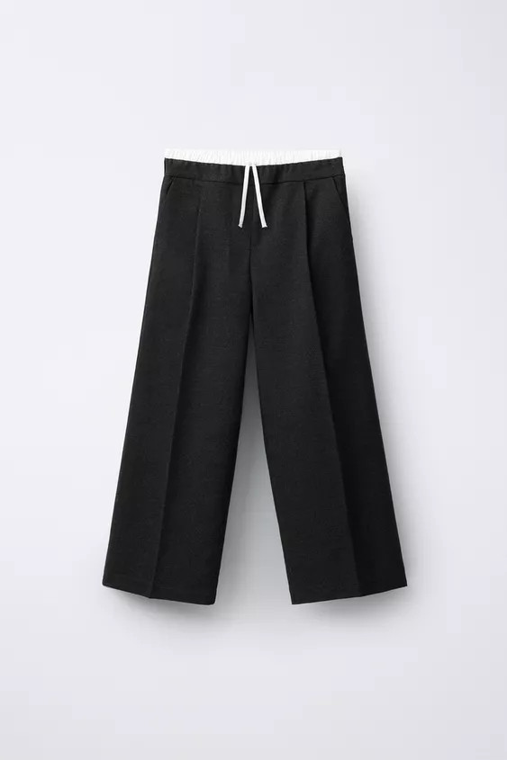 PANTS WITH CONTRASTING DOUBLE WAISTBAND | Zara US