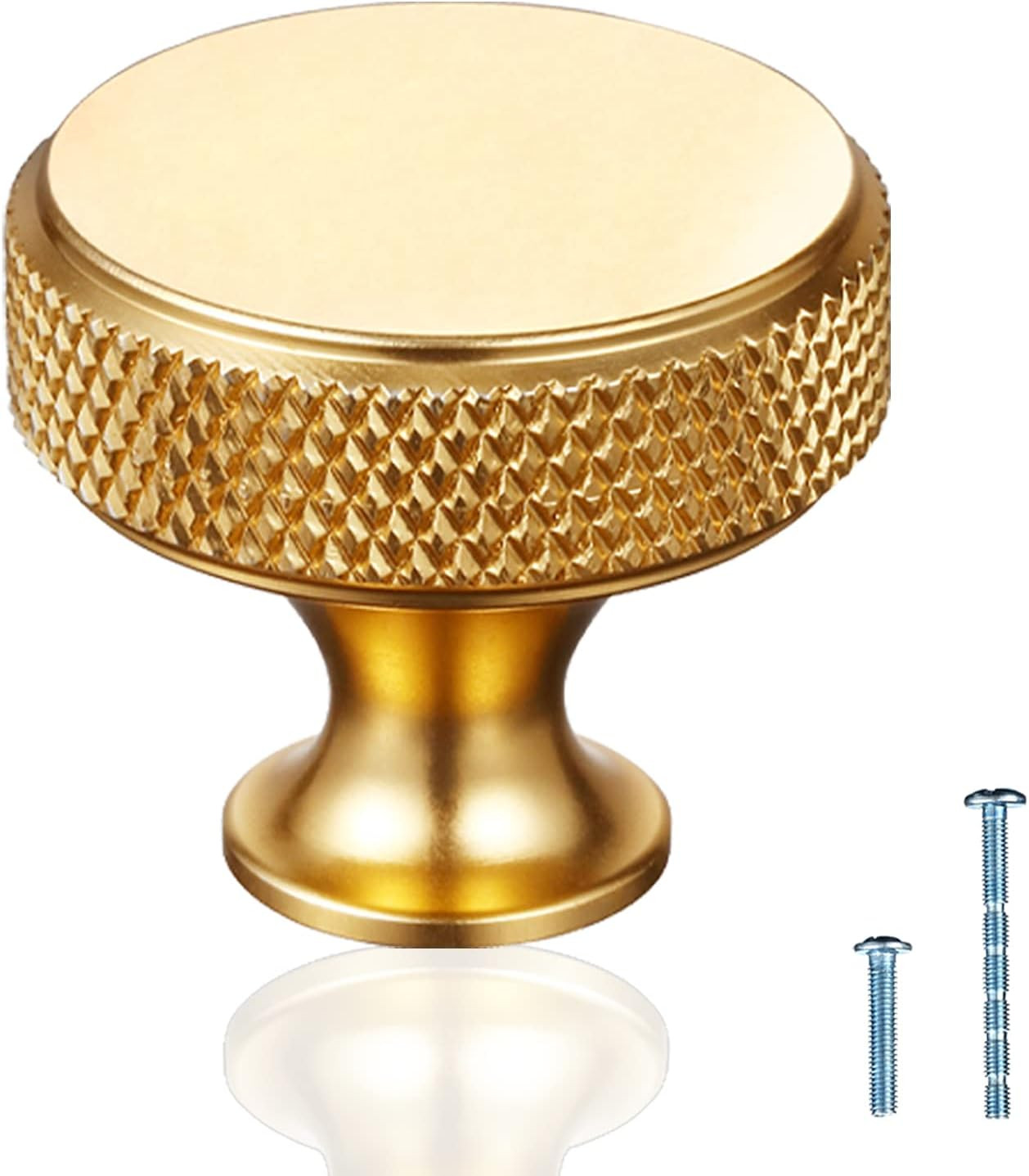 GTKHAAPPY Cabinet Knobs 6-Pack Gold Drawer Dresser Knobs Aluminum Knurled Kitchen Cabinet Knobs w... | Amazon (US)