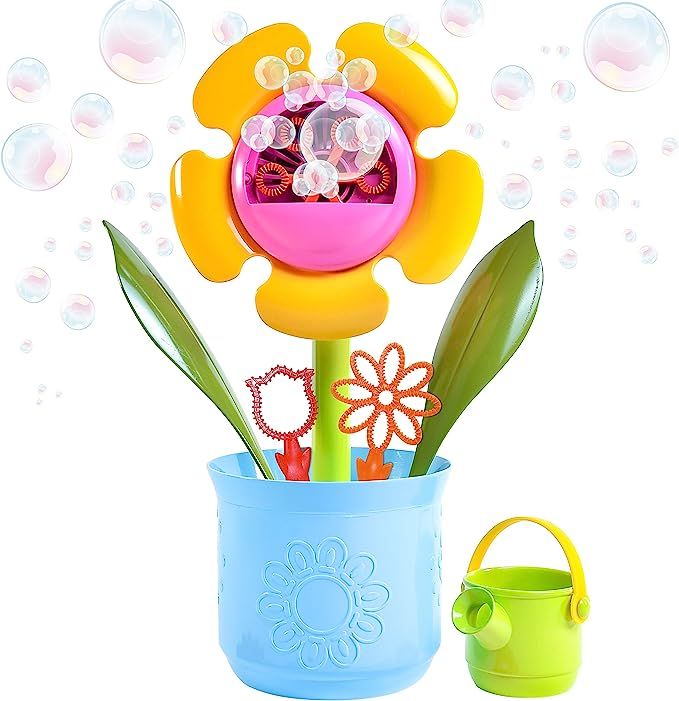 Maxx Bubbles Flower Pot – Includes 4oz Bubble Solution, 4 Wands and Watering Can | 14" Tall Out... | Amazon (US)