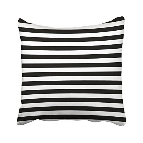 WinHome Minimalism Black And White Horizontal Stripes Decorative Pillowcases With Hidden Zipper D... | Walmart (US)