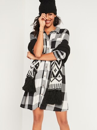 Buffalo Plaid Flannel Swing Shirt Dress for Women | Old Navy (US)