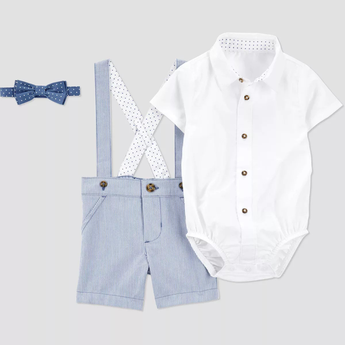 Carter's Just One You®️ Baby Striped Suspender Shortalls Top & Bottom Set - Blue | Target