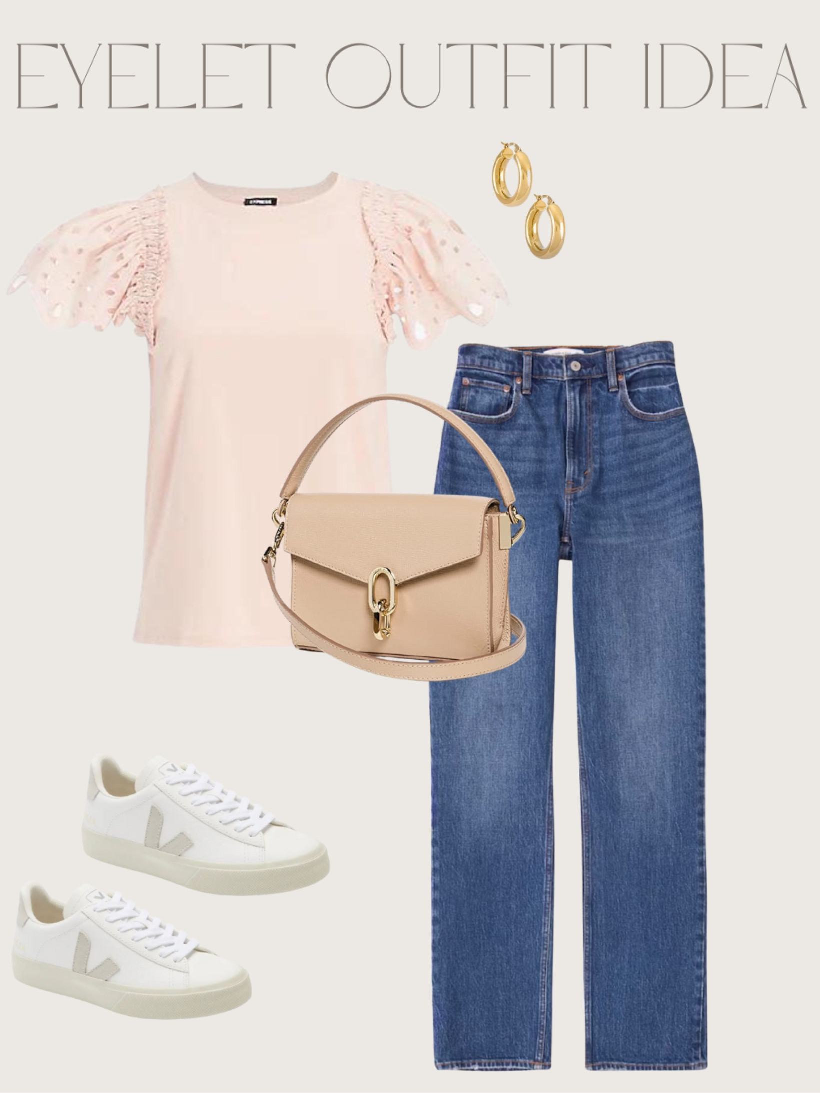 Eyelet top spring outfit idea 

#LTKstyletip #LTKunder50 #LTKFind