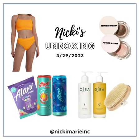 Items unboxed during Nooner with Nicki 3/29/2023. Brands include: Osea, Alani Nu, Jones Road Beauty, Cyn and Luca

Tune in live next week at Noon EST @nickimarieinc on IG

#osea #walmartfashion #jonesroad #alani

#LTKGiftGuide #LTKFind #LTKstyletip