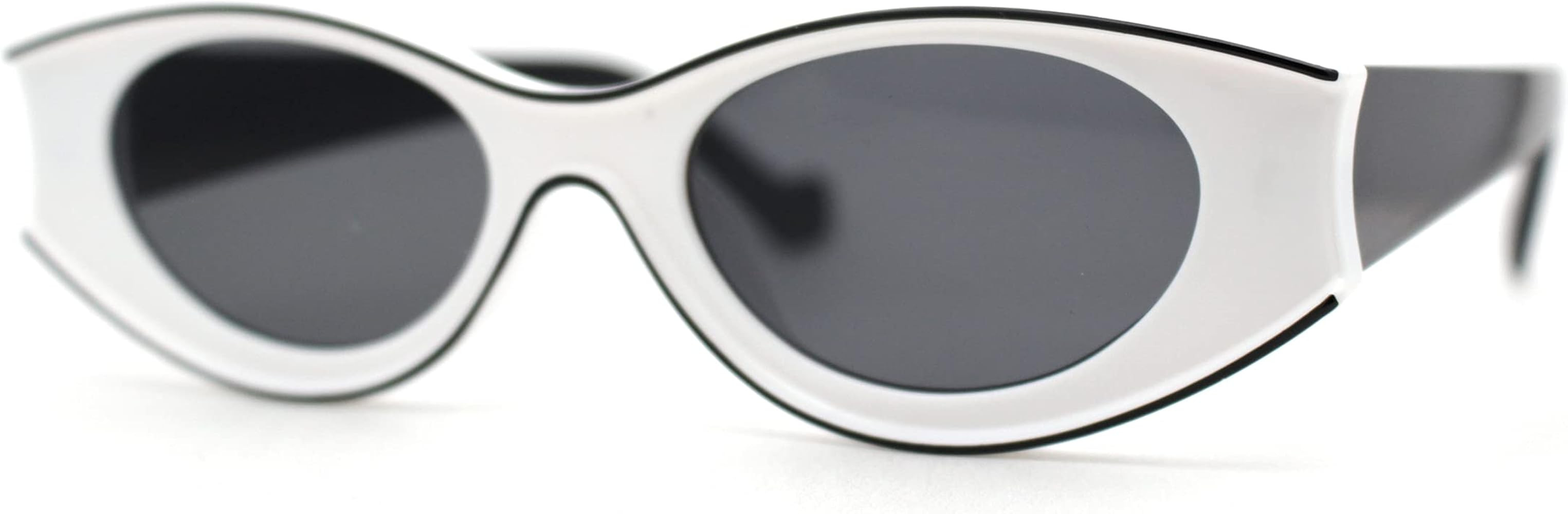 SA106 Womens Mod Concave Plastic Frame Oval Cat Eye Sunglasses | Amazon (US)