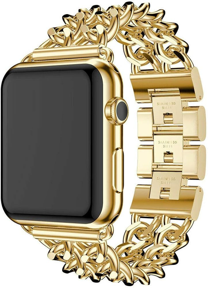 Alloy Denim Chain Stainless Steel Watch Band Compatible with Apple Watch 40mm 44mm Bracelet Bangl... | Amazon (US)