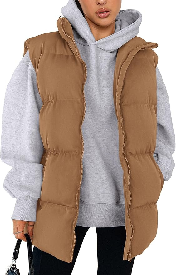 PRETTYGARDEN Women's Puffer Jacket Vests 2025 Fall Casual Sleeveless Stand Collar Zip Up Coats Wa... | Amazon (US)