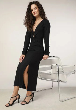 Vestido Lez a Lez Midi Fenda Preto | Dafiti (BR)