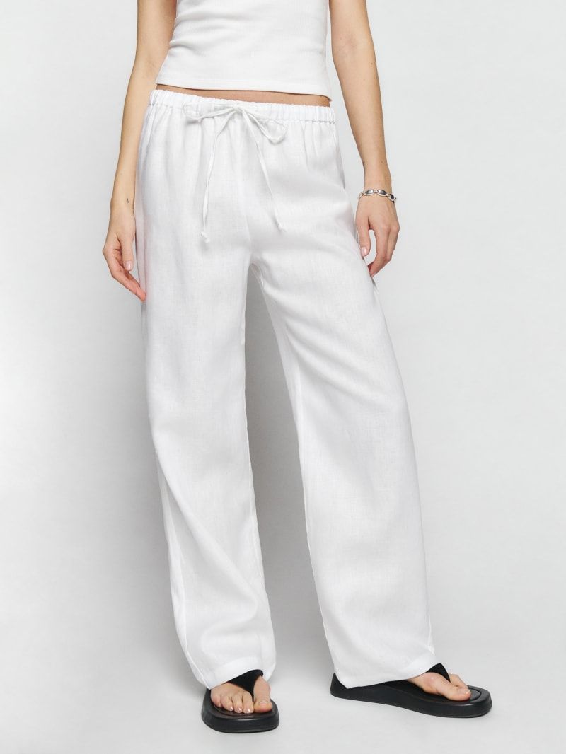 Petites Olina Linen Pant | Reformation (Global)