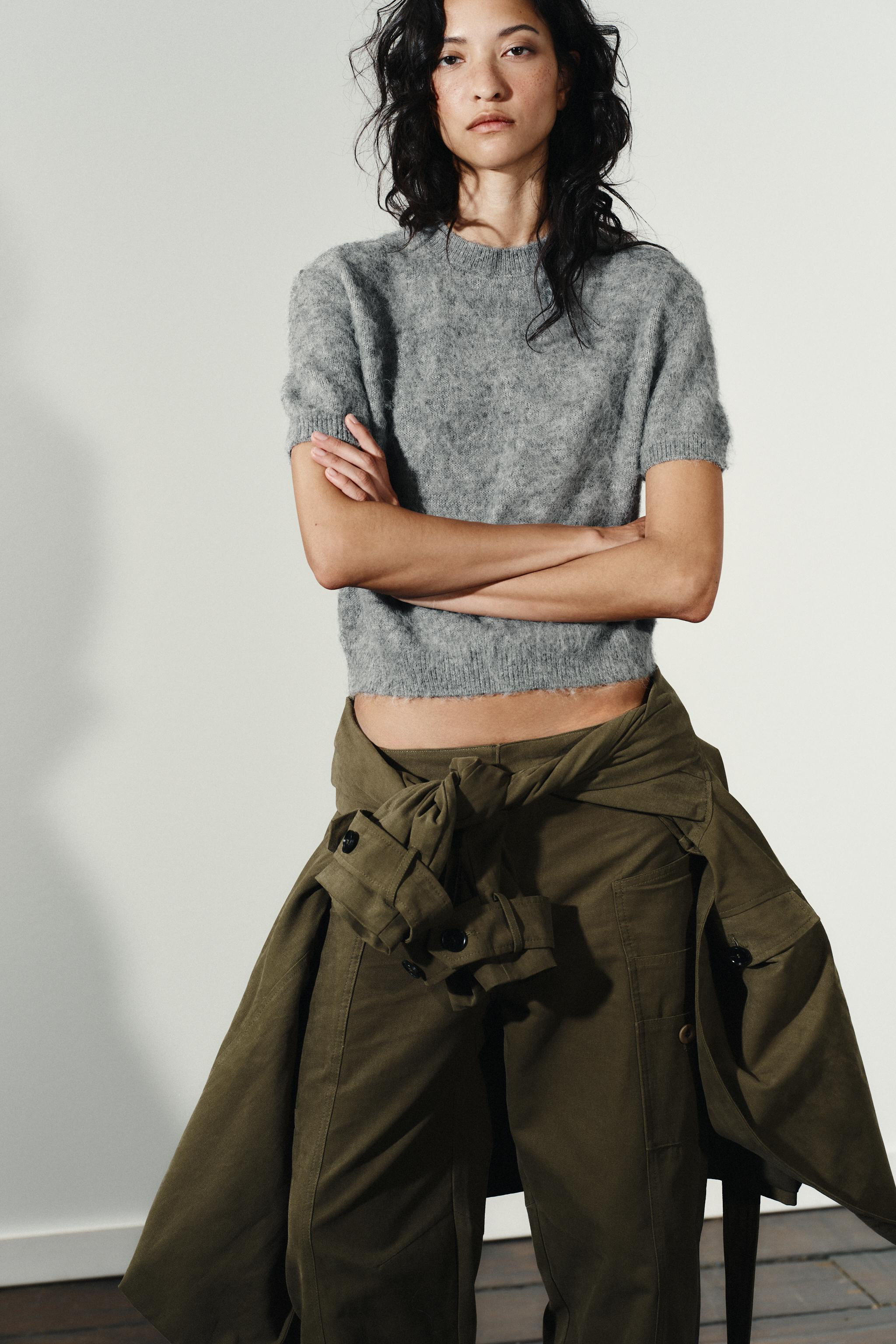 SHORT SLEEVE KNIT SWEATER | Zara US