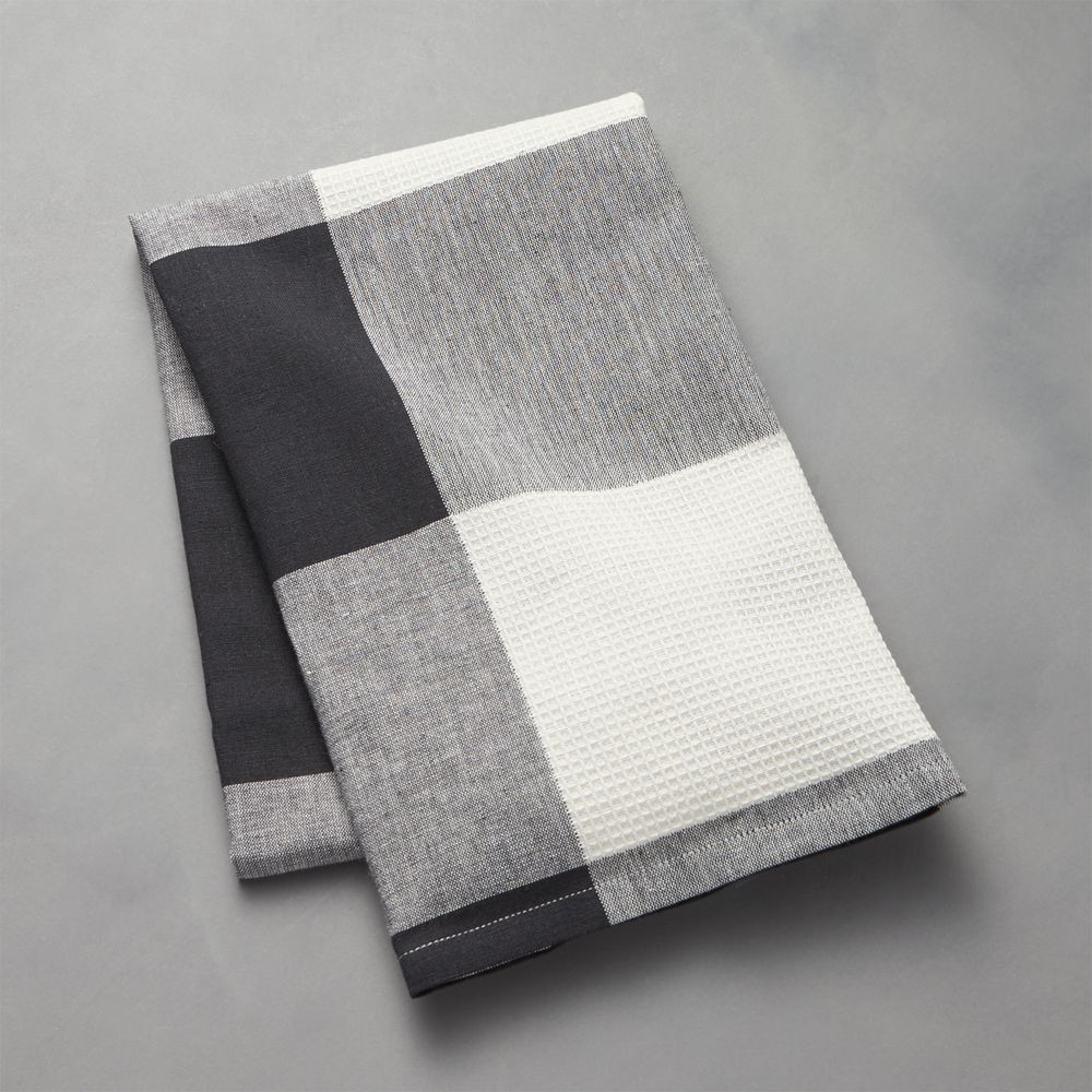 Black Check Dish Towel | Crate & Barrel