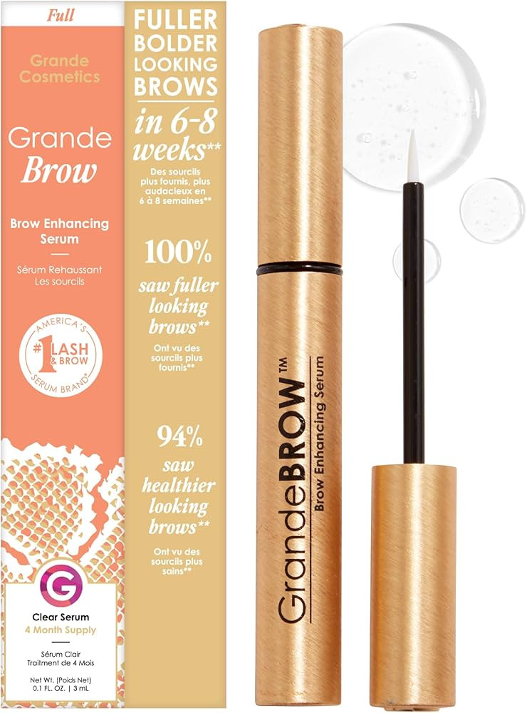 Grande Cosmetics GrandeBROW Brow Enhancing Serum For Fuller, Bolder, Looking Eyebrows - Brow Seru... | Amazon (US)