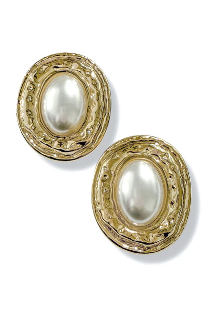 Stop In My Tracks Cream and Gold Statement Earrings | The Willow Tree
