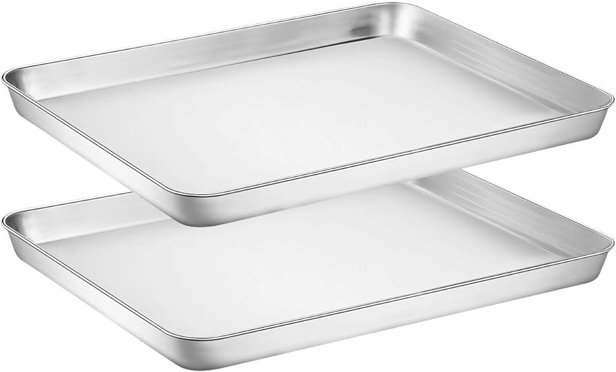 Wildone Baking Sheet Set of 2 - Stainless Steel Cookie Sheet Baking Pan, Size 16 x 12 x 1 inch, N... | Amazon (US)
