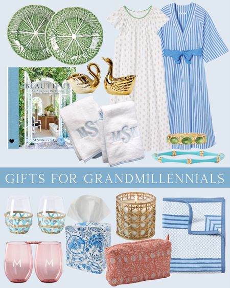 Gifts for Grandmillennials, gifts for women, blue and white home, monogrammed gifts, coastal home, southern style

#LTKhome #LTKHoliday #LTKunder100