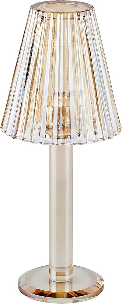 LYA 12" Crystal Glass Candle Desk Lamp Home Decor – Elegant Hurricane, Pillar & Tealight Candle... | Amazon (US)