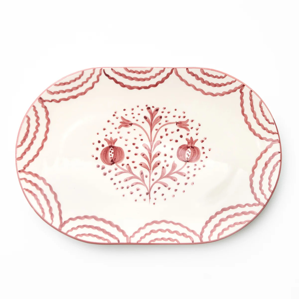 Duet Rose Ceramic Charcuterie Platter – Hand Painted Portugal | Pomegranate