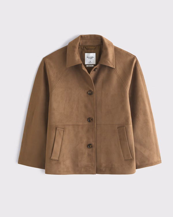 Classic Vegan Suede Jacket | Abercrombie & Fitch (UK)