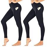 we fleece Leggings with Pockets for Women-Workout High Waisted Tummy Control Seamless Yoga Pants | Amazon (US)